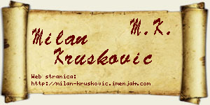 Milan Krušković vizit kartica